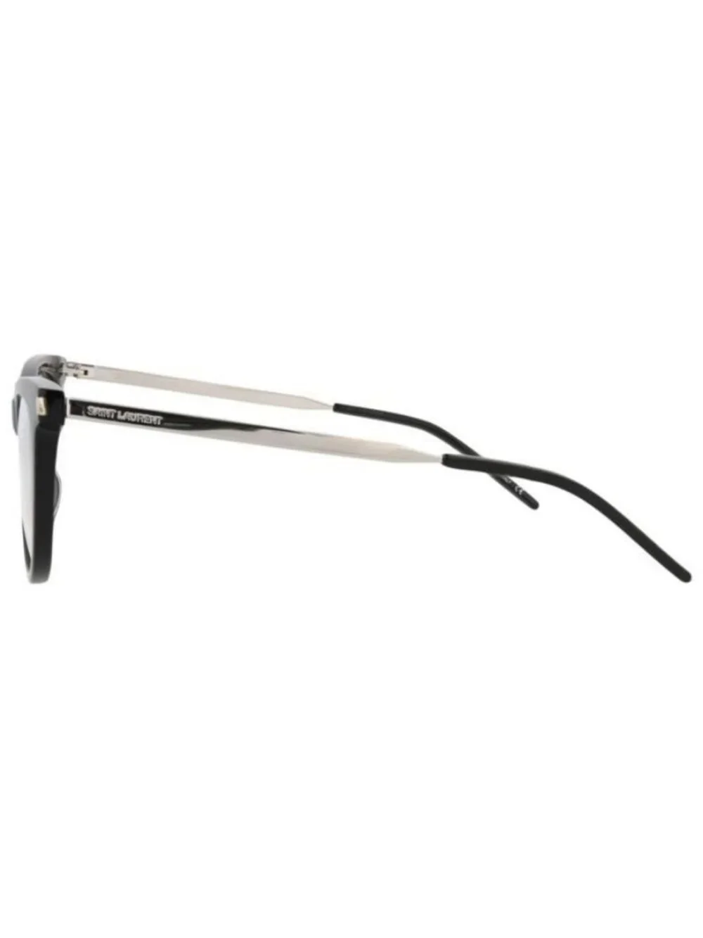New Saint Laurent Womens Cat Eye Black Silver Transparent Fashion Designer Eyegl